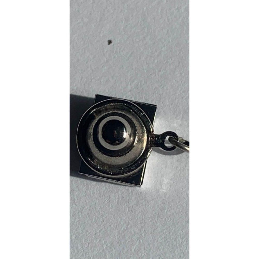 LETTER R Vintage Tie pin chain silver tone stamped JAPAN - Picture 4 of 5